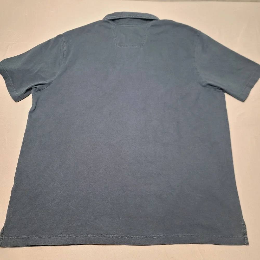 Eddie Bauer Island Wash Polo Shirt Mens XXL Blue Short Sleeve Cotton Pocket
